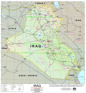 Map of Iraq: This map of Iraq is in the public domain, courtesy of Wikimedia Commons.