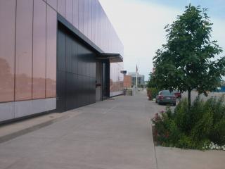 Des Moines Central Library Loading Dock: This is the main facade as a pedestrian approaches from the east on Grand.