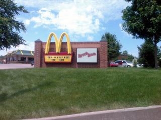 McDonald's built this sign and neighborhood entry monument